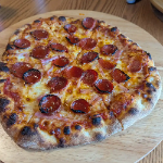 pepperoni and ham pizza